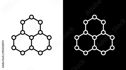 Nanotechnology Outline White Icon Set Design