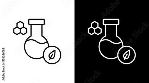 Biotechnology Outline White Icon Set Design