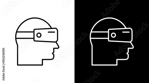 Wearable Technology Outline White Icon Set Design