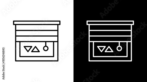 Smart Window Blind Outline White Icon Set Design
