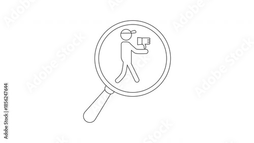 Wallpaper Mural Person under magnifying glass holding thumbsdown gesture Torontodigital.ca