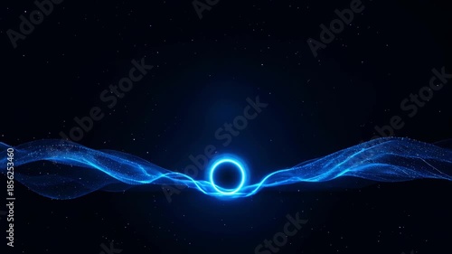 未来的なエネルギーゲートの発光イメージ 全体像の出現 Zoom Out