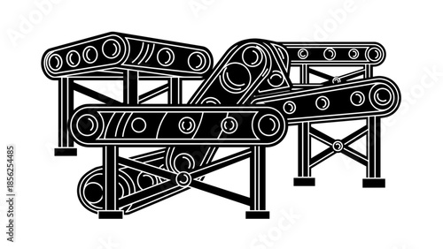 Conveyor Belt System Industrial Machinery.