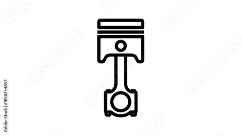 Simple Line Drawing of Piston.