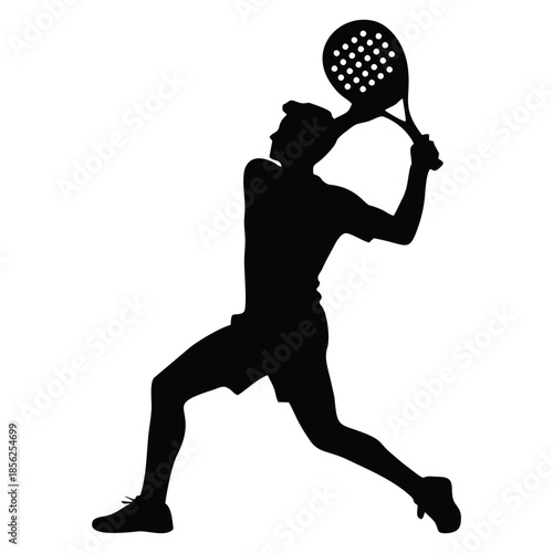 silhouette of a person playing padel