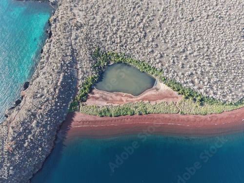 Overview Red Beach, Rabida Island, Galapagos