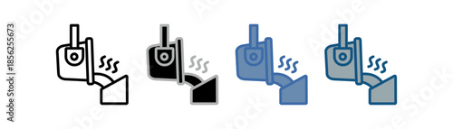 
smelting icon set multiple style collection with metal melting design