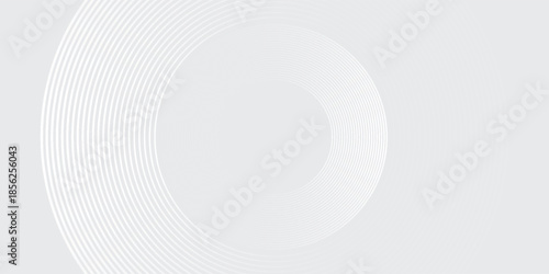Abstract white glowing circle geometric on grey background