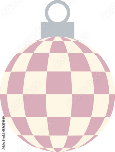 Chrismas Ornament-1-Checkerboard-pink