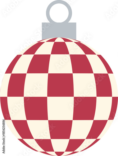 Chrismas Ornament-1-Checkerboard-red