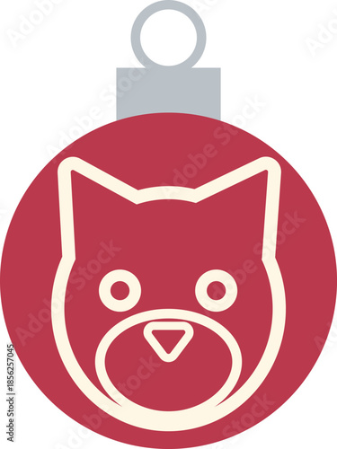Chrismas Ornament-1-dog-red