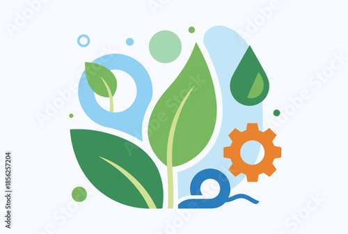 Sustainable Environmental Concept Merging Nature, Water, and Technology