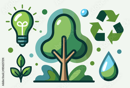 Eco friendly Vector Illustration of Environmental Sustainability Concepts
