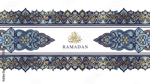 Elegant Arabic calligraphy for Ramadan with decorative border