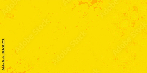Abstract dots halftone yellow background with orange crack grunge texture background. Pop art grunge dot style