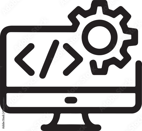 Coding and development process on computer screen