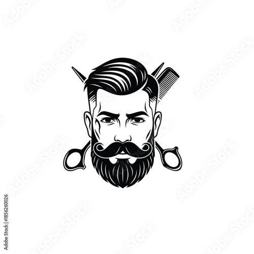 Man haircut silhouette vector image with white background