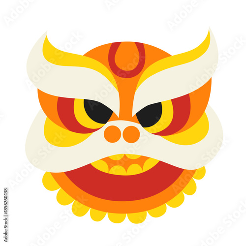 Chinese dragon mask illustration