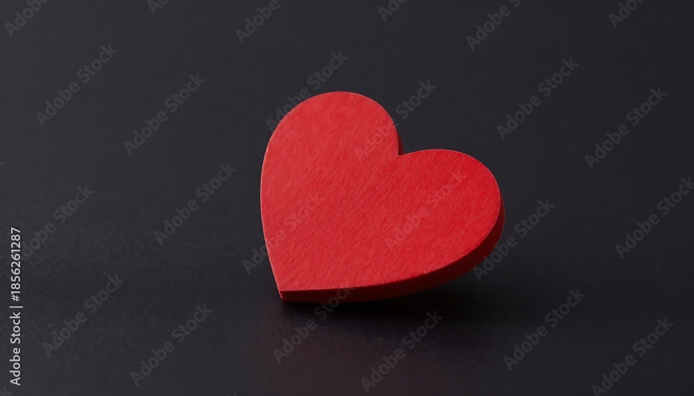 Obraz premium A vibrant red heart stands out against a deep dark background, symbolizing love and passion