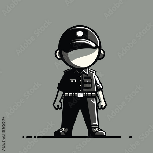 Minimalist Illustration of a Uniformed Officer security