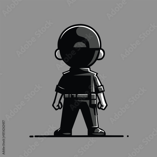 Minimalist Illustration vector of security guard art
