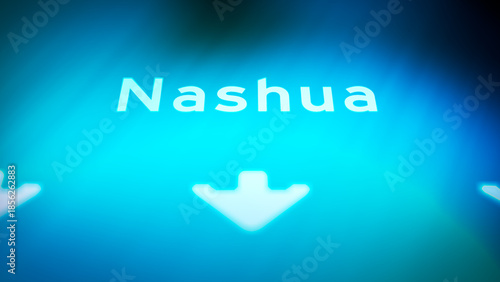 Crime Filler Shot - Cinematic Nashua New Hampshire Highway Sign at Night