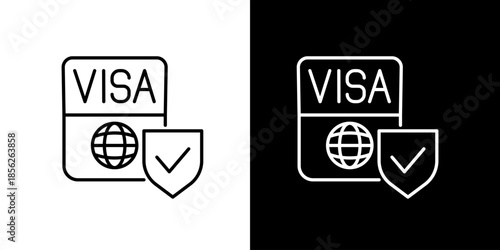 Secure payment processing icon with globe and shield emblem, representing safe transactions and global financial services for online commerce