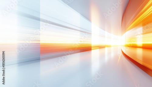 Abstract Light Streaks Extending Forward Futuristic Speed Background.