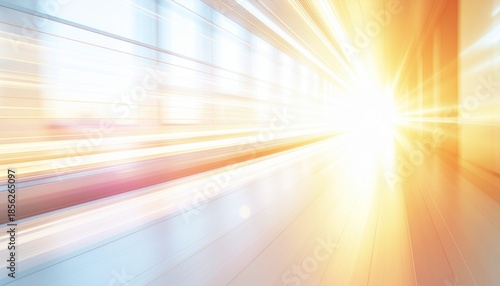 Abstract Light Streaks Extending Forward Futuristic Speed Background.