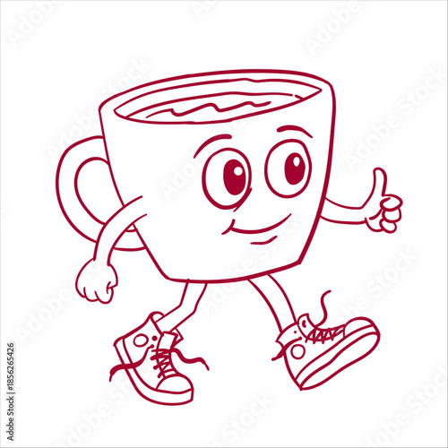 cup coffee man doodle