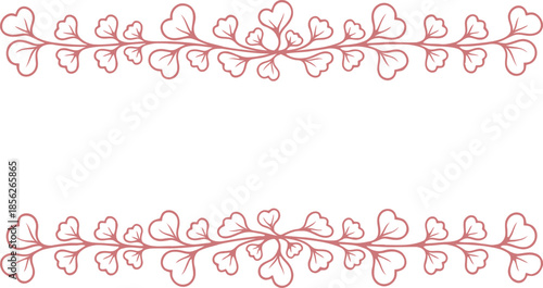 Elegant Pink Floral Border Vector for Invitations and Decor