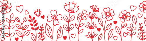 Charming Red Floral Vector Design for Valentine's Day