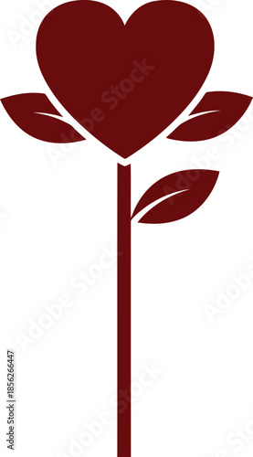 Romantic Heart Flower Vector for Love and Valentine's Day
