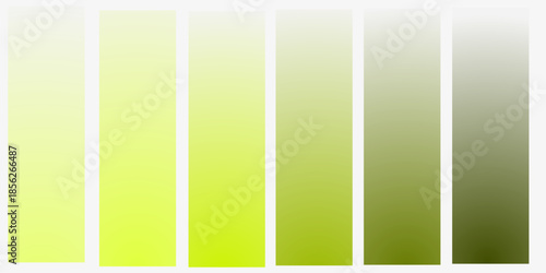 A collection of green color palettes. A rectangular gradient green color group.