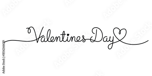 Valentines day elegant handwritten script with a heart symbol, perfect for romantic designs
