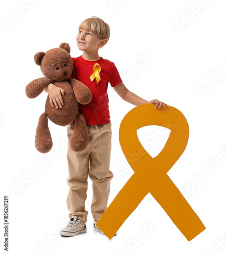 Cute boy with toy and big y...