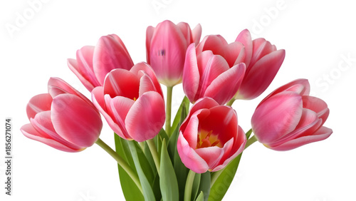 Vibrant pink tulips in full bloom