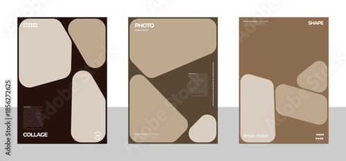 A4 Photo Collage Featuring Freeform Shapes and Neutral Tones for Poster Cover and Flyer