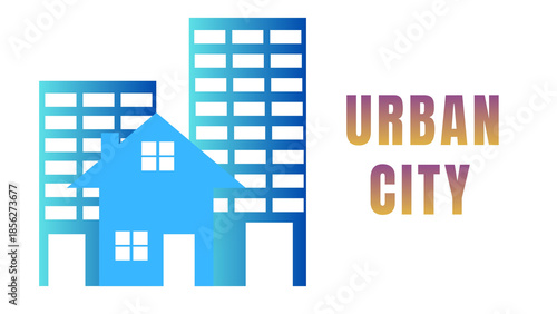 Stylized cityscape with 