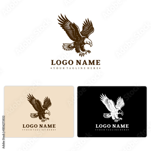 Tactical descending eagle vector logo for enforcement & heritage brands