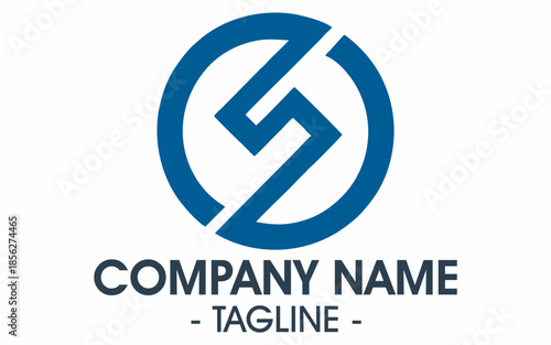 A logo template for a company, with placeholders for the name and slogan.