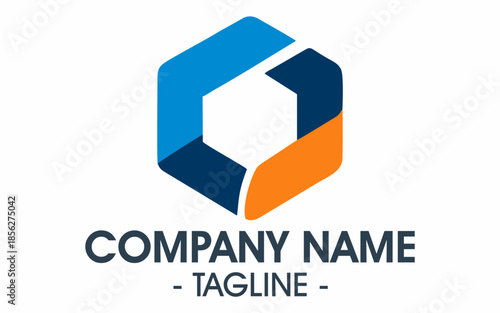 A logo template for a company, with placeholders for the name and slogan.