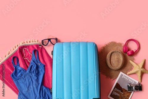 Composition with suitcase, ...