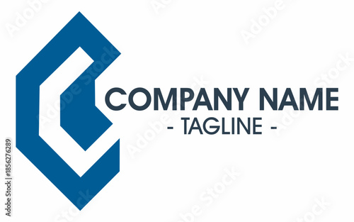 A logo template for a company, with placeholders for the name and slogan.