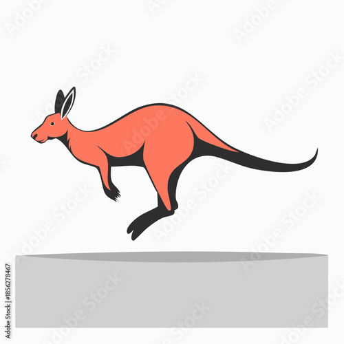 Stylized Kangaroo Illustration in MidLeap Orange and Black.