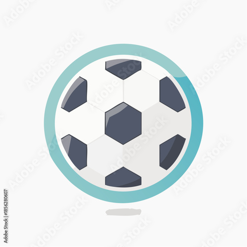Stylized Soccer Ball with Hexagonal and Pentagonal Panels.