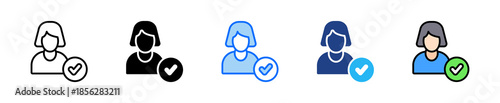 Verified Customer Icon Set Multiple Style Collection