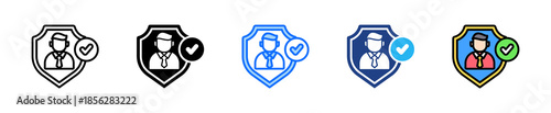 Client Authentication Icon Set Multiple Style Collection
