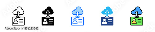 Id Upload Icon Set Multiple Style Collection