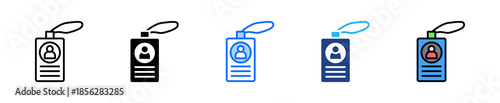 Id Card Icon Set Multiple Style Collection